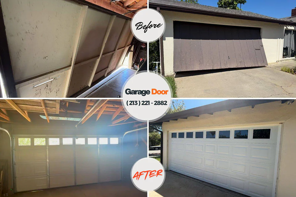 Before and after: garage door repair Byhalia, MS